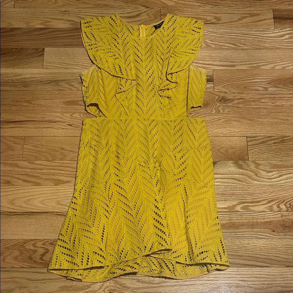 Bardot Yellow Dress with side cuts
